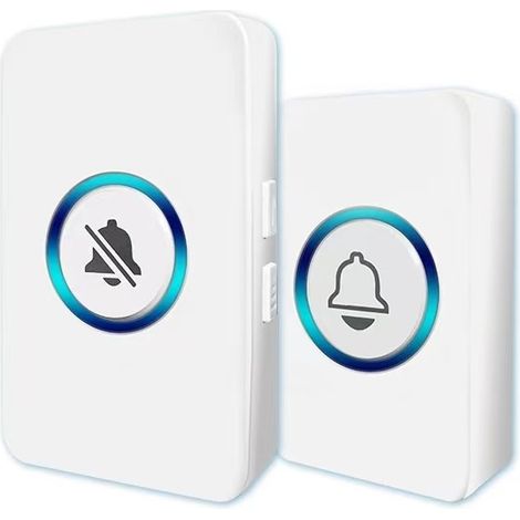 Timbre inalámbrico para exteriores, resistente al agua, con flash LED y receptor enchufable, 4 niveles de volumen y 59 melodías, ideal para el hogar y la oficina, color blanco.