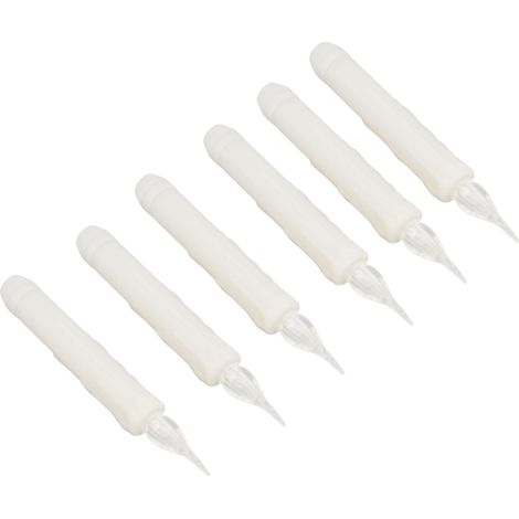 Lot de 6 bougies LED coniques sans fumée, réutilisables, à lumière chaude, pour fêtes, mariages et réunions de famille. (1/5)
