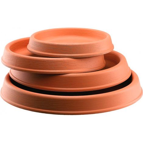 Sottovaso tondo 31×5 in resina Impruneta per vaso da esterno – Stefanplast (1/2)