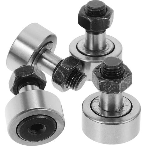 Roulement à Aiguilles Type Boulon en Acier pour Galet Suiveur, Haute Capacité de Charge, Adapté aux Machines-outils Industrielles, Pack de 4 Pièces (1/5)