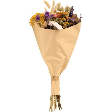 Bouquet de fleurs séchées style champêtre multicolore décoration intérieure Ø 25 cm x 60 cm - PANGIVO (1/4)