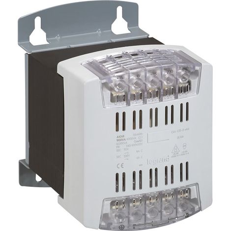 Trasformatore di comando e sicurezza con collegamento a vite – Primario: 230V-400V, Secondario: 24V-48V – 1000VA - LEG044238