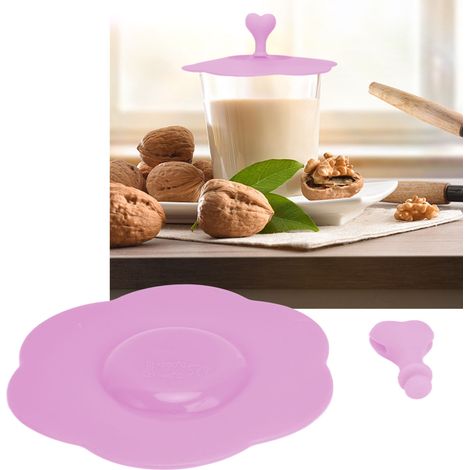 Couvercle en silicone pour tasses à boissons chaudes et froides, résistant à la chaleur et anti-poussière, rose pour cuisine (1/5)