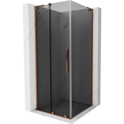 Mexen Velar L Duschkabine Schiebetür 100 x 100 cm, Grafit, Roségold - 871-100-100-43-60 (1/5)