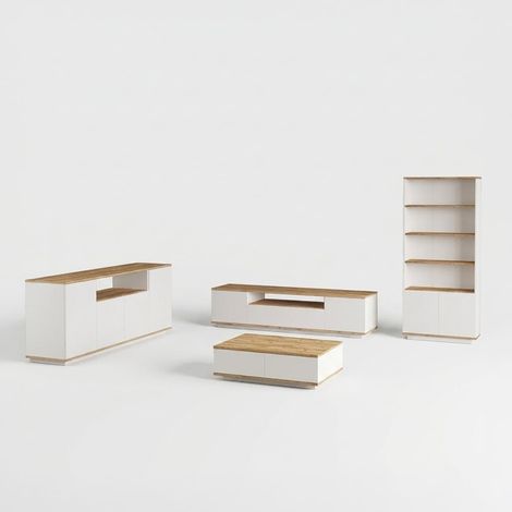 Wohnwand-Set fürs Wohnzimmer mit TV-Element und Bücherregal Tenda (1/5)