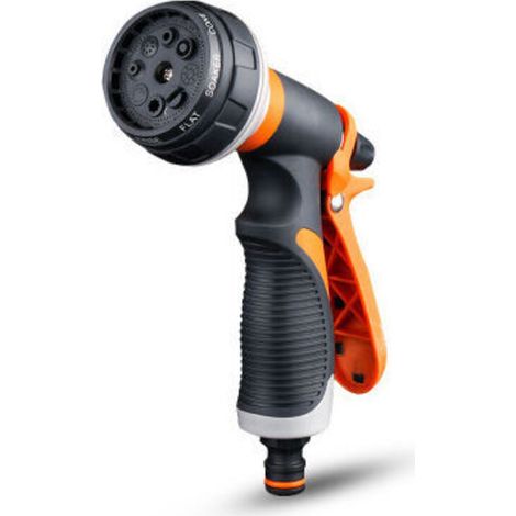 Pistolet pulvérisateur métallique 8 fonctions : pulvérisateur haute pression pour tuyau d’arrosage, nettoyage des trottoirs, lavage de voiture, bain des animaux, arrosage de la pelouse. (1/4)