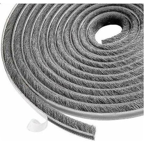 (9 mm x 9 mm (grey)) Door and Window Seals 6 m Brush Strip, Movable Door and Window Seals Windproof and Dustproof, Jo (1/4)