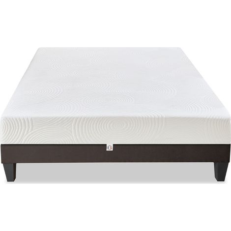 Ensemble Matelas Mémoire de forme HÉRA avec Sommier - Blanc - 140x200 (1/5)