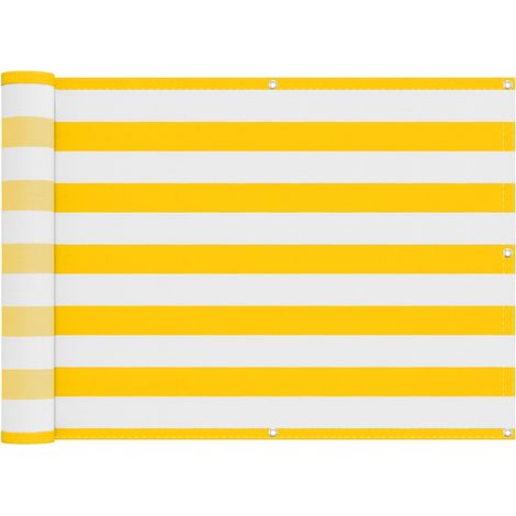 Balcony Screen Yellow and White 75 x 200 cm vidaXL