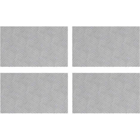 Nez de marche Rectangulaire 4 pcs Argenté 50 x 30 cm Aluminium (1/5)