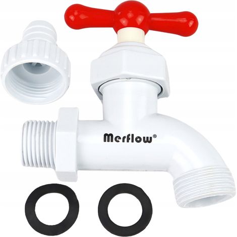 Robinet de jardin Merflow 1/2" avec embout 3/4" et raccord rapide avec filtre (1/5)