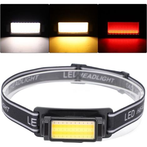 Lampe Frontale Lampe Frontale Étanche Multifonctionnelle USB Rechargeable avec Bandeau Réglable pour Pêche de Nuit Cyclisme (1/4)