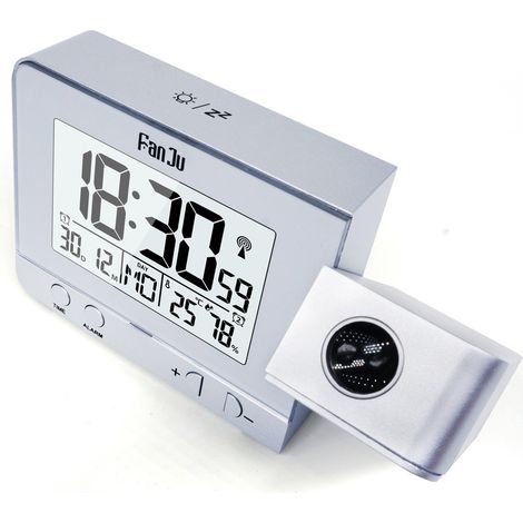 Réveil à projection numérique avec projection de la température et de l'heure
