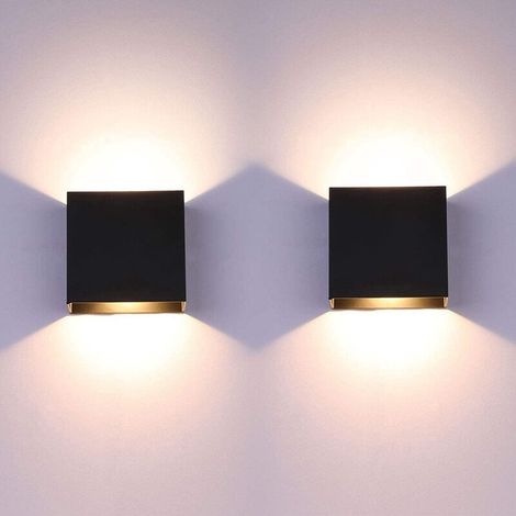 2 Pack Applique murale LED 6W – Aluminium moderne – Blanc chaud 3000K – Anti-éblouissement – Pour intérieur salon chambre salle de bain cuisine (1/5)