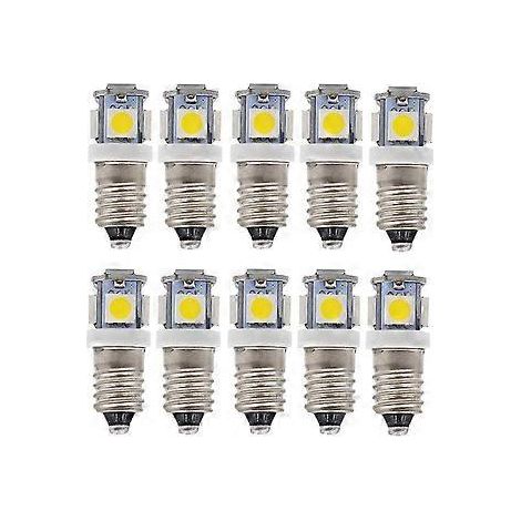 E10 AC LED-Ampullen - 10 Stück 6V 5 Lampen LED - E10 Miniatur Vis 50Lm (AC 6V)