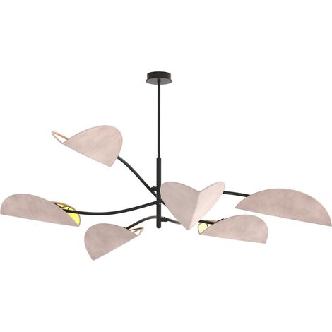 Plafoniera Moderna Ares Acciaio Nero Grigio 6 Luci E14 Ip20 (1/5)