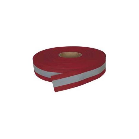 Cinta retroreflectante de coser bicolor Amber. Cinta alta visibilidad para ropa de trabajo. Rojo