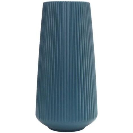 Grand vase décoration salon moderne pour herbe de pampa pour décoration de table décoration de maison verte blanche en plastique semblable à la céramique, pour décorer le salon, la chambre, le bureau,