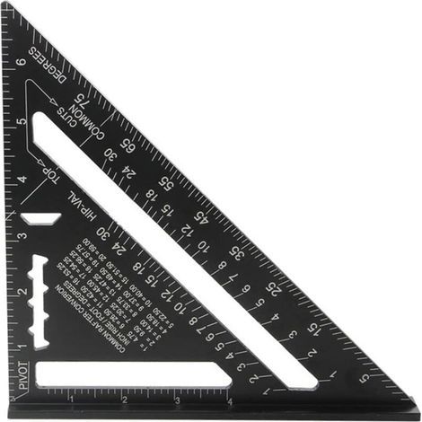 Multi-function Carpenter's Square 180 mm Metal Aluminium Ruler Square Marking Gauge Guide Protractor Angle 45 90 Degrees/Carpentry Tool/Marking and Guiding Tool for Woodworking (1/5)