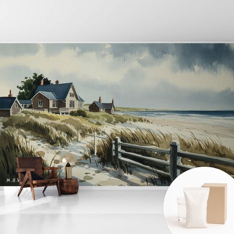 Fototapete - Tapete Vliestapete mit Kleber - Wandtapete Moderne Wandbild Schlafzimmer Wohnzimmer Stranddünen 416x254 cm (1/5)