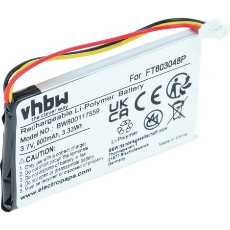 vhbw Akku kompatibel mit Turtle Beach Stealth 520, 700 Wireless Headset Kopfhörer (900mAh, 3,7V, Li-Ion)
