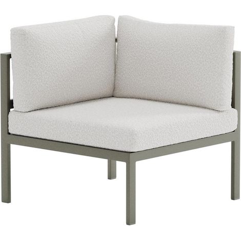 Module Canapé d'Angle de Jardin Bouclette "Copacabana" 74cm Marron (1/4)