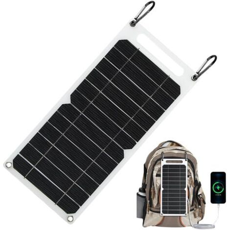 BUNTHAUS W tragbares Solarladegerät – wasserdichtes Solarpanel mit 5 V USB – Solarladegerät für Outdoor-Handy, Camping, Smartphone, Tablet, Powerbank (1/5)