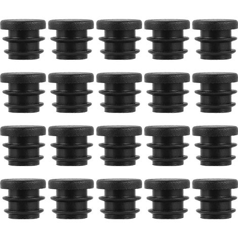 100 bouchons ronds en plastique de 25 mm pour pieds de meubles-2.5X2.5CM-Black (1/2)