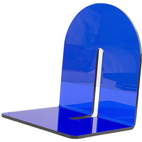 Set aus durchsichtigen, blauen, verdickten Acryl-Buchstützen in L-Form, Schreibtisch-Aufbewahrungsständer für die Bibliothek zu Hause oder im Büro (1/5)