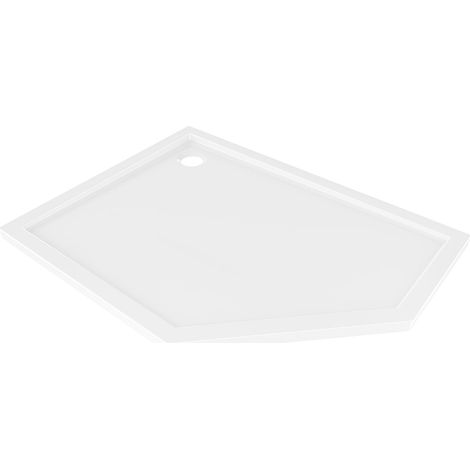Mexen Flow plato de ducha pentagonal slim izquierdo 90 x 80 cm, blanco brillo - 46P108090L (1/5)