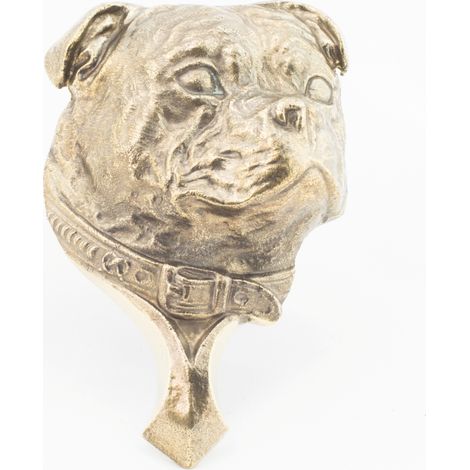 Staffordshire Bull Terrier, Staffik, Staffi - un battente per porta a forma di testa di cane, un battente in ottone, una decorazione per porta retrò di Art-Dog (1/5)