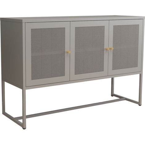 Aparador cómoda mueble de almacenaje para salón recibidor dormitorio acero 120 x 40 x 80 cm gris 030009040