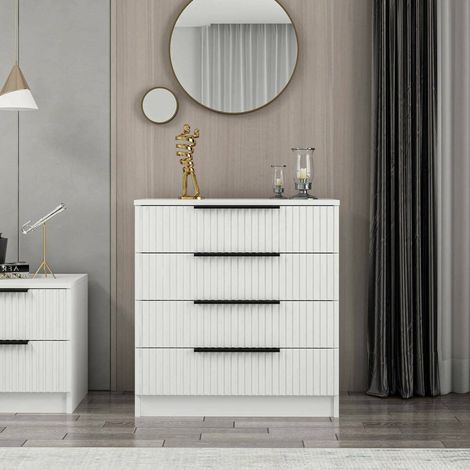 Cajonera Vicente, 7 Cajones, Apertura Deslizante, Cierre Deslizante, 72x42x77h cm Blanco (1/5)