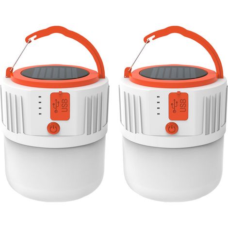 Lampe de camping rechargeable à énergie solaire, pour l'extérieurdirigéLampe de camping, lampe de tente d'urgence, blanche, taille moyenne.vingt-quatrelampe,2Article (1/5)