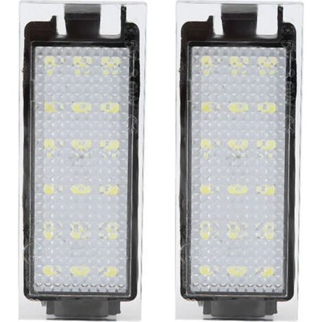 Lampe de plaque d'immatriculation LED 2 pièces 18 perles lumineuses Puissance 3W Remplacement direct pour Twingo/Clio/Mégane/Laguna (1/5)
