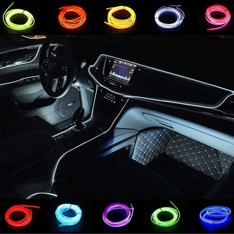EL-Draht für Auto-Innenraumbeleuchtung, 2m, flexibel, wasserdicht, weiß (1/5)