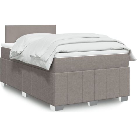 Cama box spring con colchón tela gris taupe 120x190 cm vidaXL (1/5)