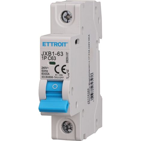 ETTROIT Leistungsschalter 1P C63 63A 6kA IEC60898-1 JX116360