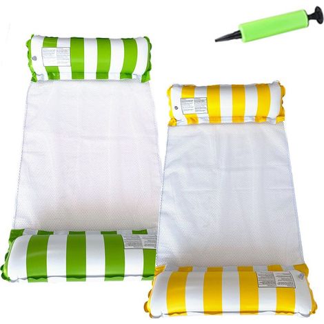 Aufblasbare Hängematte – Für Pool und offene Gewässer – Strapazierfähiges PVC – Ergonomischer Komfort – 2-teilig (1/5)