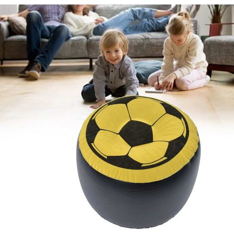 Tabouret rond en PVC imitation ballon de football, tabouret floqué en PVC, housse intérieure de canapé gonflable avec revêtement en tissu (1/5)