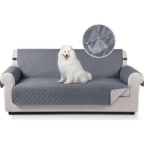 (Gris)Housse de canapé Housses de Protection de canapé imperméables pour Fauteuil (Gris, 3 Places) (1/4)