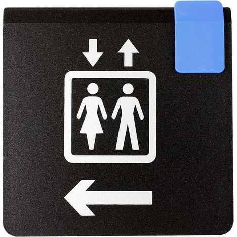 Plaque de porte Ascenseur flèche à gauche - Europe design 95x95mm - 4270241