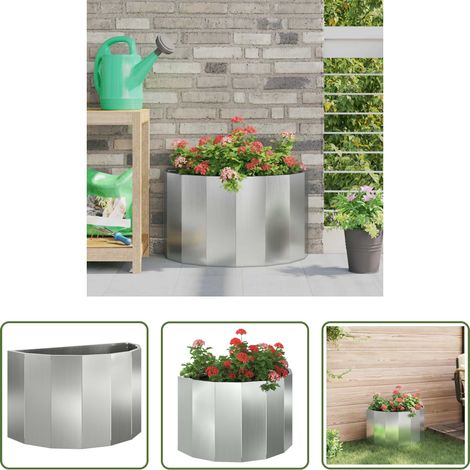 Terrassenpflanzer - Pflanzkübel Silber 60 x 30 x 35 cm Verzinkter Stahl (1/5)
