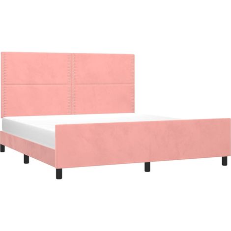 Bettgestell mit Kopfteil Rosa 180x200 cm Samt vidaXL (1/4)