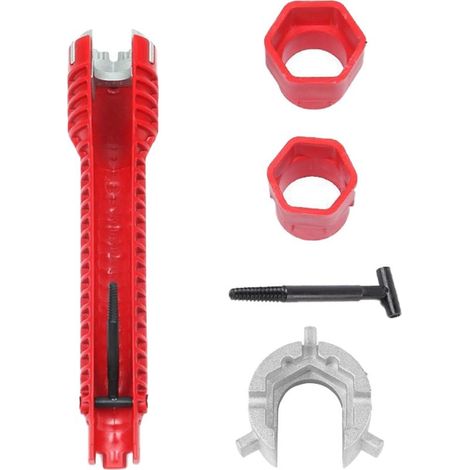 Chiave multifunzione 8 in 1 per rubinetti, installatore di rubinetti per lavandini e strumento per l'installazione di lavandini in WC, lavandini, bagni e cucine. (1/5)