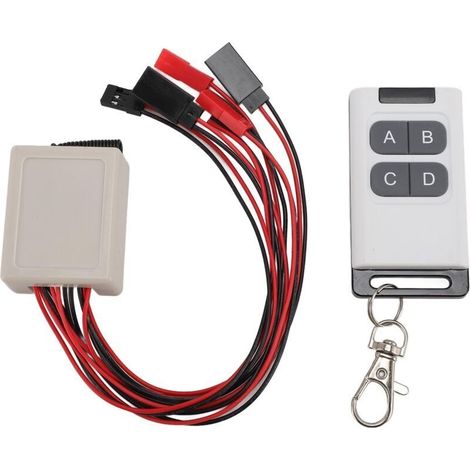 Jeffergarden Télécommande universelle pour treuil de voiture, modèle réduit, télécommande d'éclairage à 4 canaux, adaptée aux véhicules à chenilles 1/10