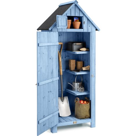 Narrow Garden Shed - Blue