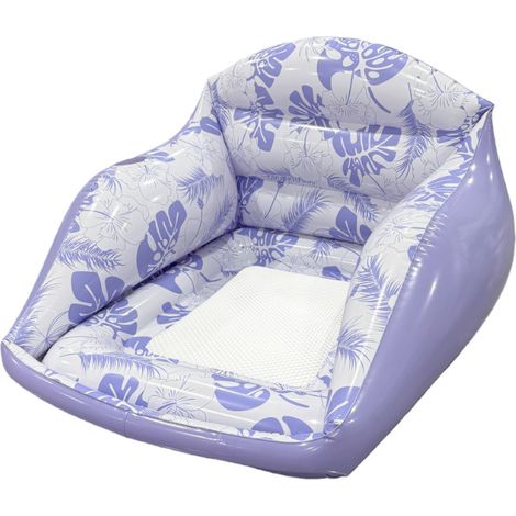 Sollbry Fauteuil Gonflable de Piscine 3 en 1 avec Porte-gobelet, canapé Flottant Adulte, siège Filet rafraîchissant pour Plage lac fête été，violet (1/5)