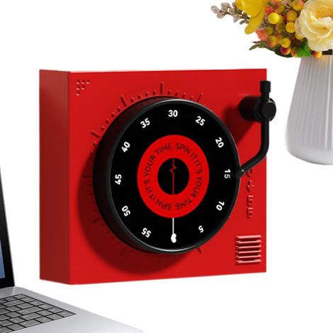 Minuteur Magnétique Forme Platine Vinyle Aimanté Compte À Rebours (1/5)