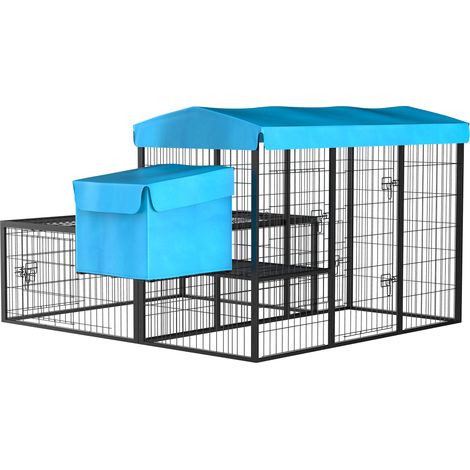 PawHut Pollaio da Giardino Componibile per 6-10 Galline Blu